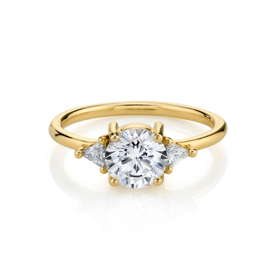 RD 4mm Rond Natuurlijk Diamond Ring, Klauw die 18k Gouden Trouwring plaatsen