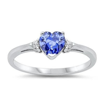 Karaat Tanzanite 0,925 Sterling Silver Ring Jewelry With Wit Diamond Accent
