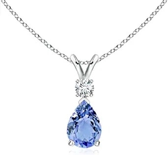 14K de stevige Gouden Halsband van de het Patiencetegenhanger van Angara Natuurlijke Tanzanite voor Vrouwenmeisjes