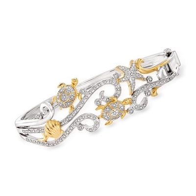 Het Goud van Ross Simons Sea Life Bracelet With 18kt over Sterling Silver