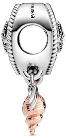 Openwork Charme van Zeeschelpdreamcatcher - Halsband of Armbandcharme voor Vrouwen - Sterling Silver en 14k Rose Gold-Plated