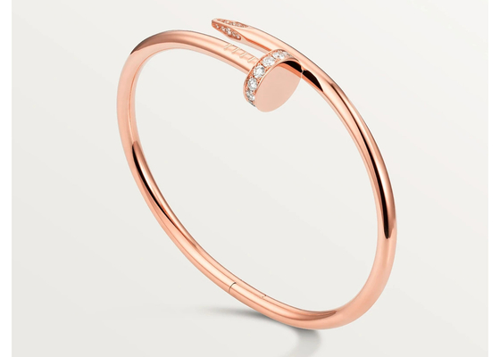 de Stevige Gouden Juwelen Rose Gold Bangle 3.5mm van 0.59ct 18K widethodm