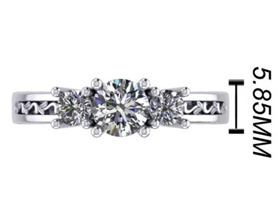 de Stevige Gouden Juwelen van 0.8ct 14k, Riek die RD5.85mm Diamond Three Stone Ring plaatsen