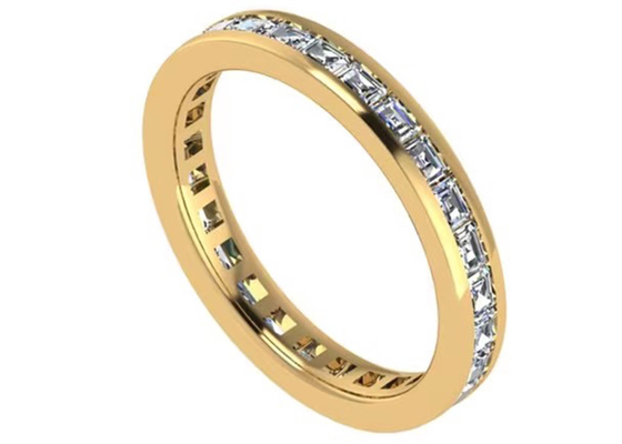 27pcs diamant 18K Rose Gold Ring With 2.0×1.5MM OEM ODM voor Gift