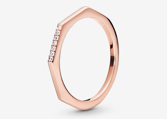 Veelzijdige Rose Gold Clicker, echte diamantverlovingsringen 1.2mm×8mm Afmeting