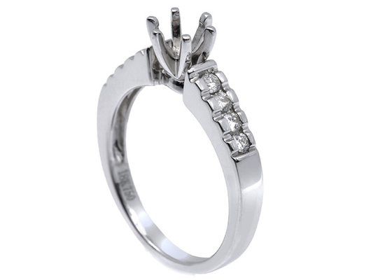 Semi 0.2ct 8pcs zetten het Witgoud Materiële ODM van Diamond Ring 14K voor Gift op