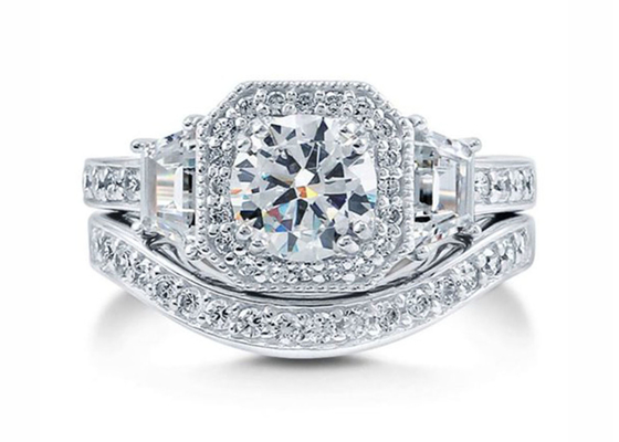 6.5MM 1ct Diamond Engagement Wedding Rings Round Knipsel voor Verjaardag