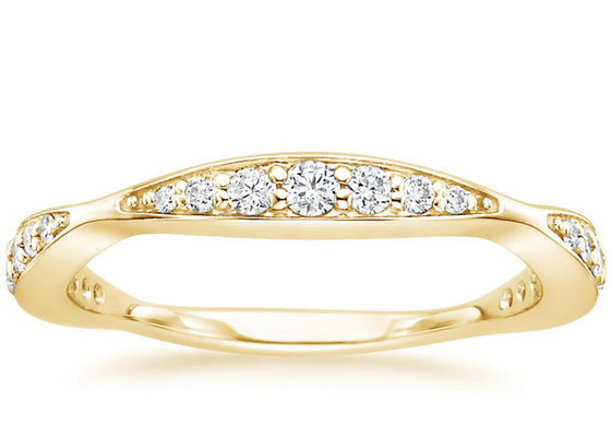 De volledige Grootte van de de Rings0.35ct 1.5mm4.3mm Band van Diamant14k Gele Gouden Juwelen