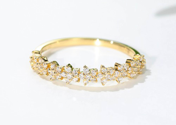 0.54ct gouden Ster Diamond Ring, 1.3mm 18k Gouden Overeenkomst Ring For Women Girl