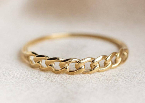 Stapelend Gouden Ring 2.0MM van 9K Hand Plaatsende Type van de Afmetingsriek OEM