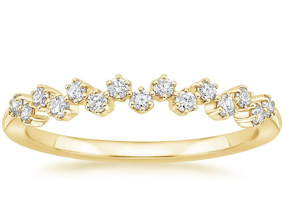 Ronde Gele Gouden Trouwring van 14k, 1.8mm2.5mm Natuurlijk Diamond Ring