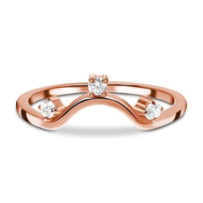 14K Rose Gold Real Diamond Jewellery, Rond Echt Buitensporig Diamond Anniversary Rings