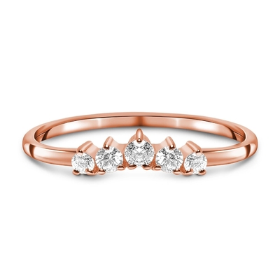 Echte Besnoeiing Diamond Wedding Rings Brilliant 14K Rose Gold Jewelry