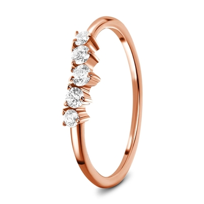Echte Besnoeiing Diamond Wedding Rings Brilliant 14K Rose Gold Jewelry