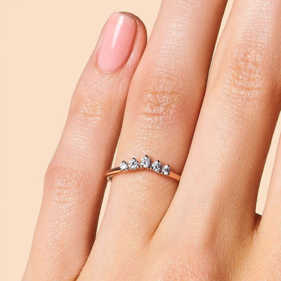 Echte Besnoeiing Diamond Wedding Rings Brilliant 14K Rose Gold Jewelry
