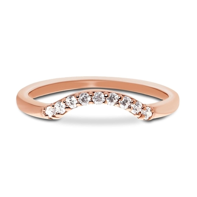 Prettiest Echt Diamond Fancy Promise Rings 14K Rose Gold Jewelry