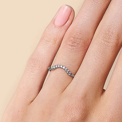 Prettiest Echt Diamond Fancy Promise Rings 14K Rose Gold Jewelry