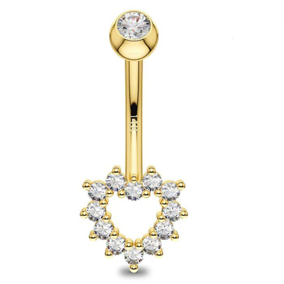 Holle de Navelring van Hartcz, van het Lichaamsjuwelen 14G van 14K Gouden de Navelring