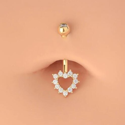 Holle de Navelring van Hartcz, van het Lichaamsjuwelen 14G van 14K Gouden de Navelring