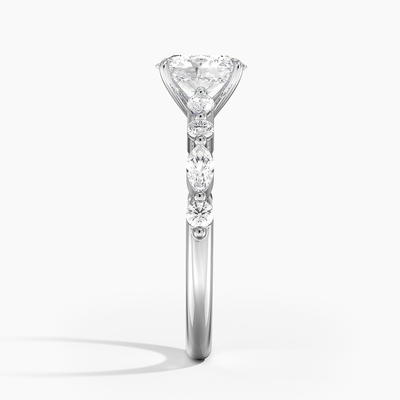 14K / 18K de witte Stevige Gouden Echte Besnoeiing van VVS Diamond Moissanite Ring Round Brilliant