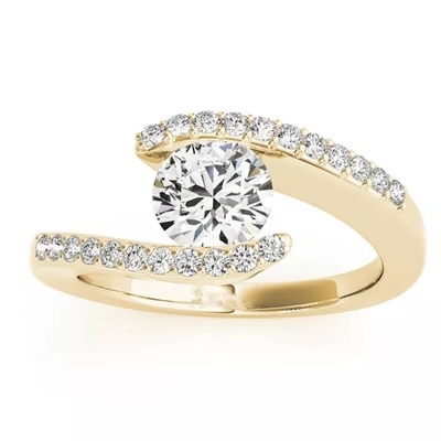 ring van de de overeenkomstendiamant van de diamantverlovingsring 14k de gele Gouden voor Vrouwen
