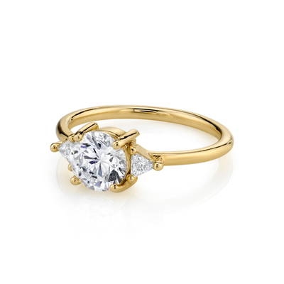 RD 4mm Rond Natuurlijk Diamond Ring, Klauw die 18k Gouden Trouwring plaatsen