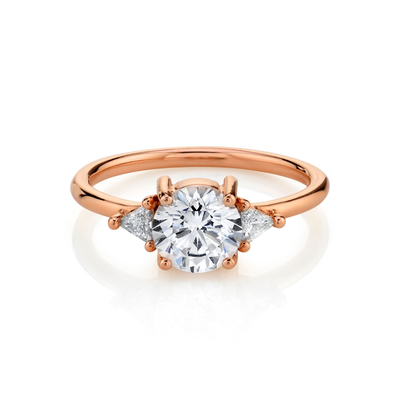 RD 4mm Rond Natuurlijk Diamond Ring, Klauw die 18k Gouden Trouwring plaatsen