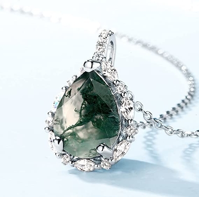 Het stevige Natuurlijke Geïnspireerde Blad Aquatisch Moss Agate Jewelry Cluster Emerald van Rose Gold 1.25ct