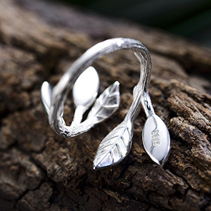 925 van het Bladringen van Sterling Silver Marquise Shape Jade Aventurine Open Unieke Giften van Olive Leaf Rings Handmade Jewelry voor Wo