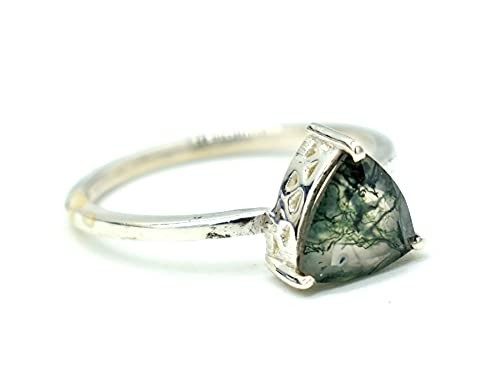 Moss Agate Emerald Ring Set, de Trouwring van de de Giftbelofte van Verjaardagsjuwelen