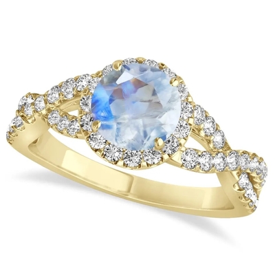 Sterling Silver Round Cut Moonstone-Juwelencz Verdraaide Overeenkomst Ring Birthday Moonstone Gemstone Jewelry