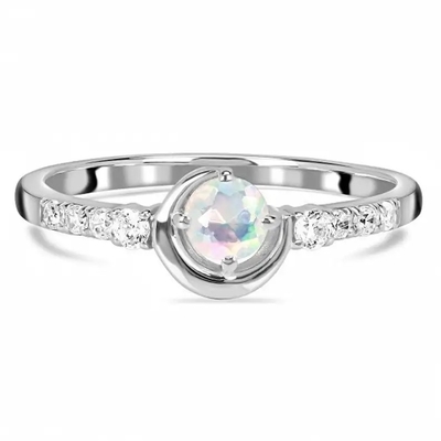 Van de Regenboogmoonstone van de glamour Hete Manier Natuurlijke Vrouwen 925 Sterling Silver Jewelry Ring