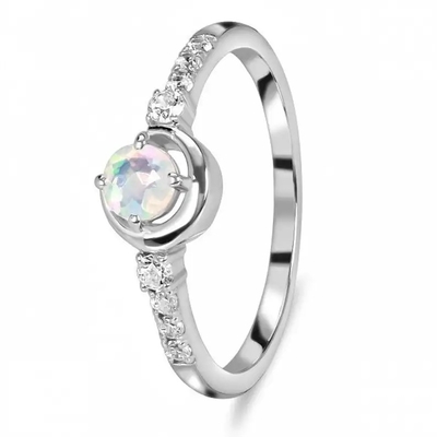 925 Sterling Silver Rainbow Jewelry Moonstone Blauwe Natuurlijke Moonstone Ring