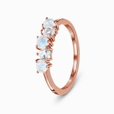 925 Sterling Silver Rainbow Jewelry Moonstone Blauwe Natuurlijke Moonstone Ring
