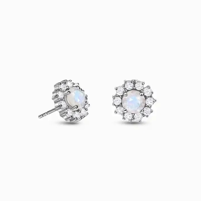 De in het groot 925 Geplateerde Vrouwen van Sterling Silver Jewelry 14K Goud bengelen de Dalingsoorringen van Oorringen Natuurlijke Moonstone