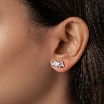 Uitstekende van de Juwelen In het groot Moonstone van S925 Rose Gold Plated White Zircon van het de Juwelen Fijne Ontwerp de Fabrieksoorring