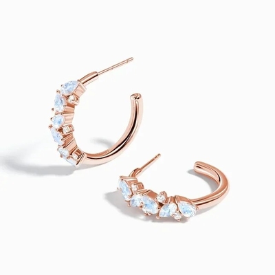 Uitstekende van de Juwelen In het groot Moonstone van S925 Rose Gold Plated White Zircon van het de Juwelen Fijne Ontwerp de Fabrieksoorring