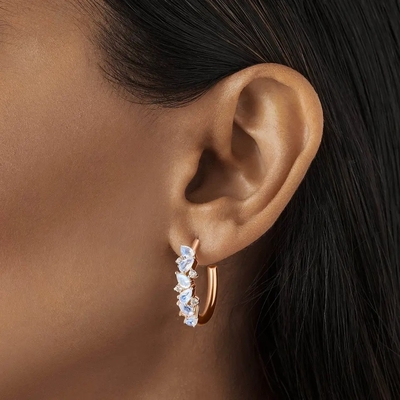 Uitstekende van de Juwelen In het groot Moonstone van S925 Rose Gold Plated White Zircon van het de Juwelen Fijne Ontwerp de Fabrieksoorring