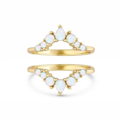 925 Zilveren Antieke Elegante Echte Kostbare Ringen van Opal Promise Engagement Wedding Anniversary