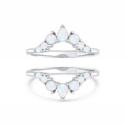 925 Zilveren Antieke Elegante Echte Kostbare Ringen van Opal Promise Engagement Wedding Anniversary