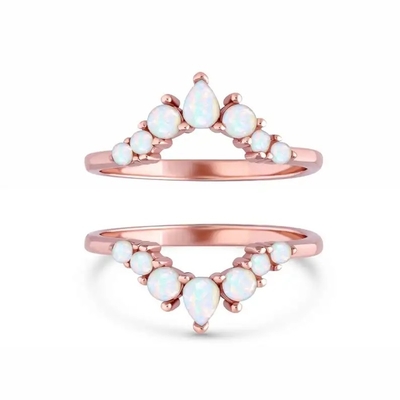 925 Zilveren Antieke Elegante Echte Kostbare Ringen van Opal Promise Engagement Wedding Anniversary