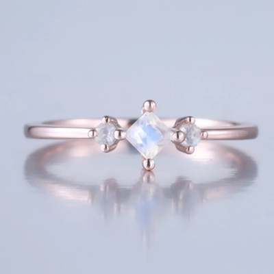 925 Sterling Silver Fashion Design Exquisite Sierlijke Moonstone Ring