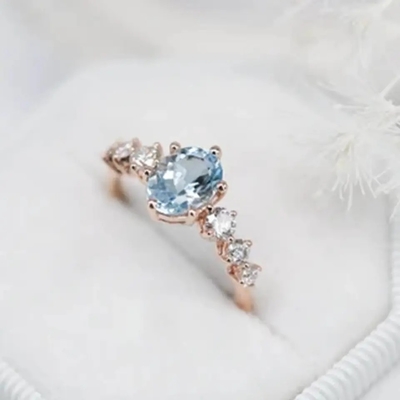 De verlovingsring 18k gouden Zilveren Ring Natural Gemstone Jewelry van perenmoonstone