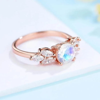 925 Sterling Silver Fashion Design Exquisite Sierlijke Moonstone Ring
