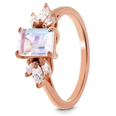 925 Sterling Silver Fashion Design Exquisite Sierlijke Moonstone Ring