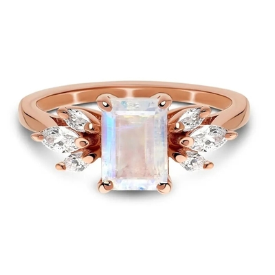 925 Sterling Silver Fashion Design Exquisite Sierlijke Moonstone Ring