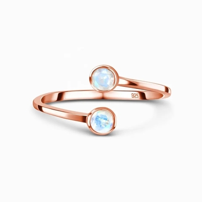 Het witgoud Ovaal Moonstone Art Deco Unique Engagement Ring plaatste 925 Sterling Silver