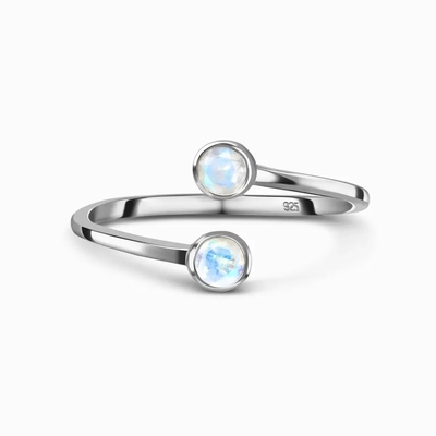 Natuurlijke Moonstone-Halfedelstenen 925 de Zilveren Besnoeiing van de de Ringen Echte Peer van Verjaardagsjuwelen