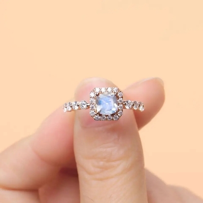 Mooie 925 Stevig Sterling Silver Ring, de Ovale Halfedelsteen Ring For Girls van Besnoeiingsmoonstone