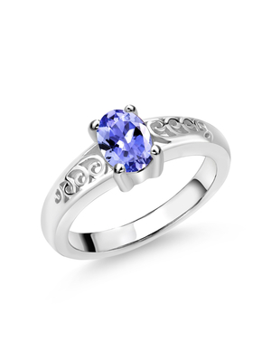 Het natuurlijke 2 ct Kussen sneed Tanzanite-Cocktailring in Sterling Silver-het Witgoud van Overeenkomstenring in 18K